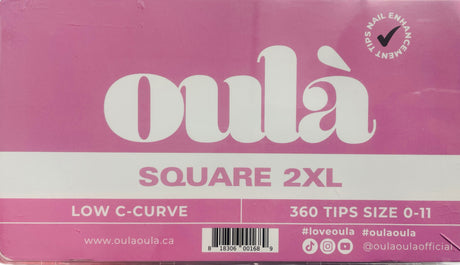 Oulà Nail Enhancement Tips SQUARE 2XL NO & LOW C CURVE