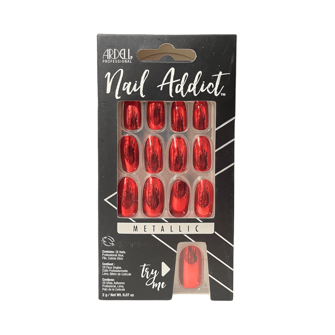 Ardell Nail Tips Set Nail Addict Metallic Red