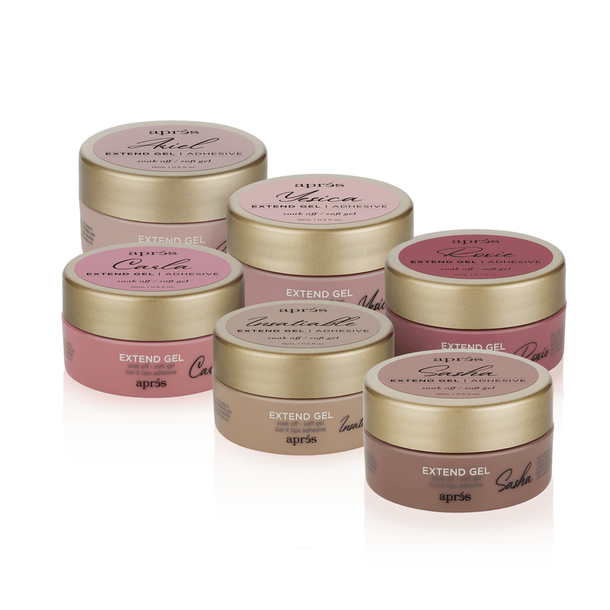 Apres Color Extend Gel In Jar Set of 6 Jars