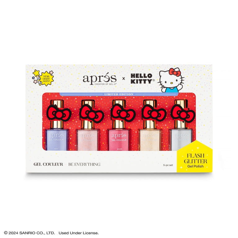 Apres Gel Couleur Hello Kitty® Best Friends Flash Glitter Gel Couleur (Set of 5), 10ml