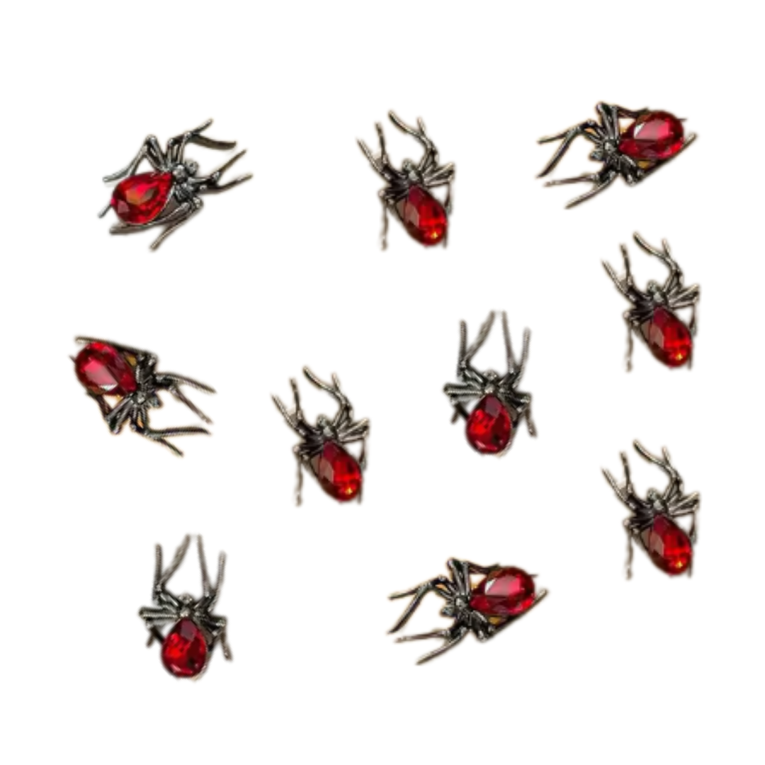 JNBS Nail Charm 3D Ruby Spiders 7937 (10pcs)