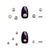 JNBS Nail Charm heel Ornament With Edge Pearl (12 grids)