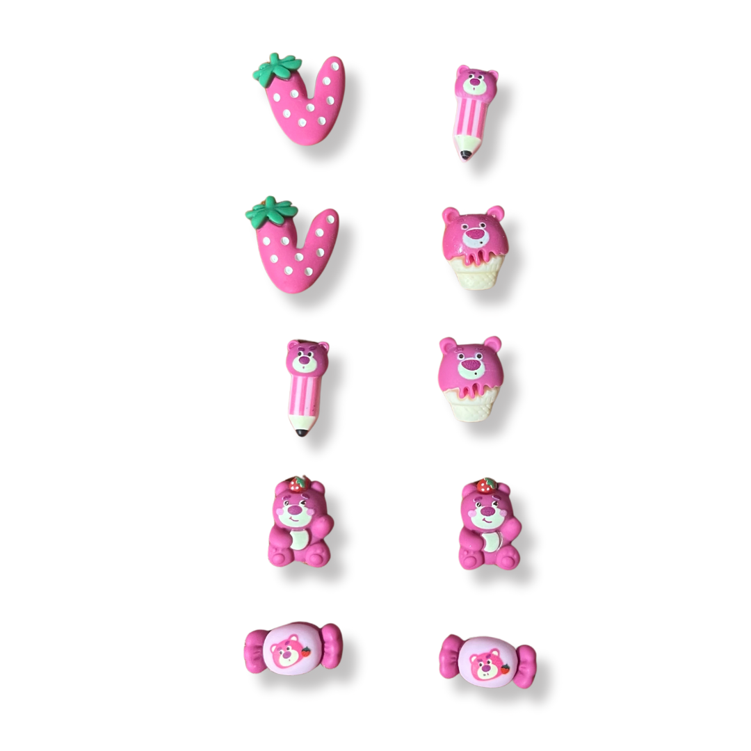 JNBS Nail Charm Kawaii Pink Bears 8101