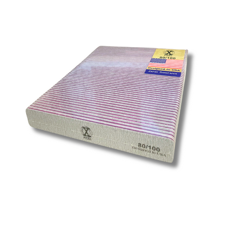 Japan Sandpaper Nail X File Jumbo Square Zebra Pink (80/100)