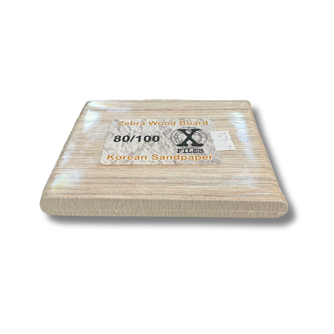 Korean Sandpaper Mini Nail X File Zebra Wood Board (80/100)