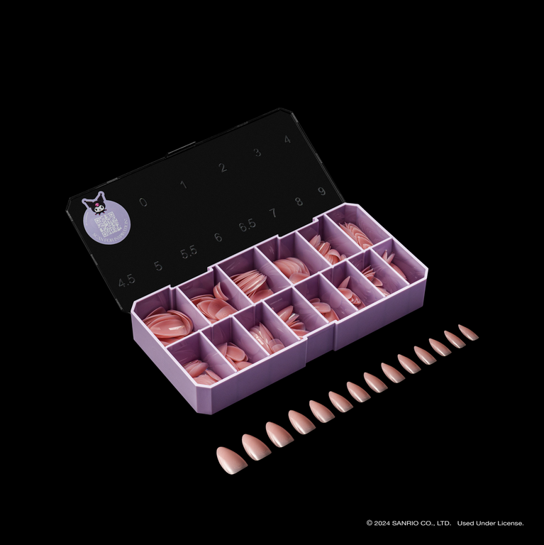 Apres Kuromi™ x Aprés Gel-X® Nail Extension Kit + Neutral French Natural Almond Medium Box of Tips (280pcs, 14 sizes)