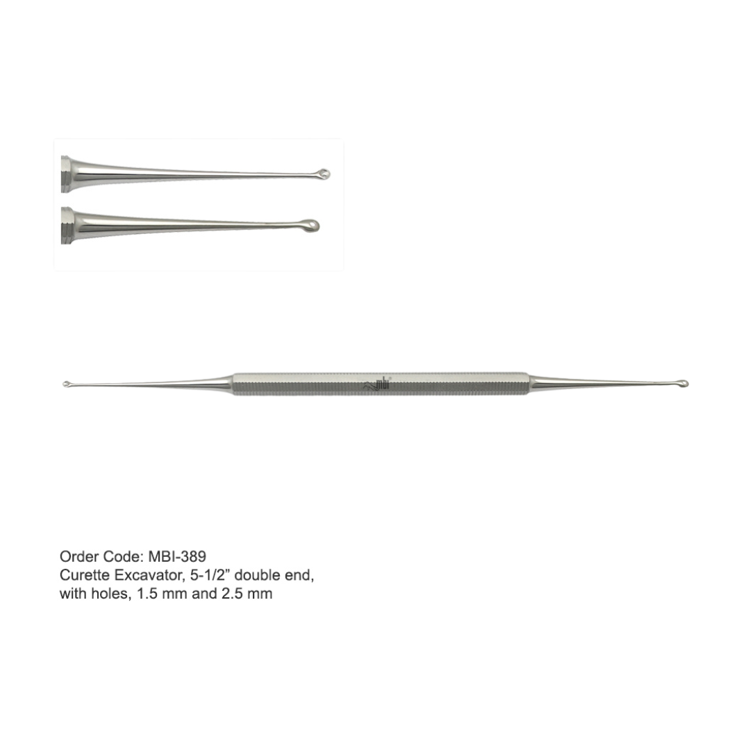 MBI 389 Curette Excavator with 1.5mm and 2.5mm Size 5.5″