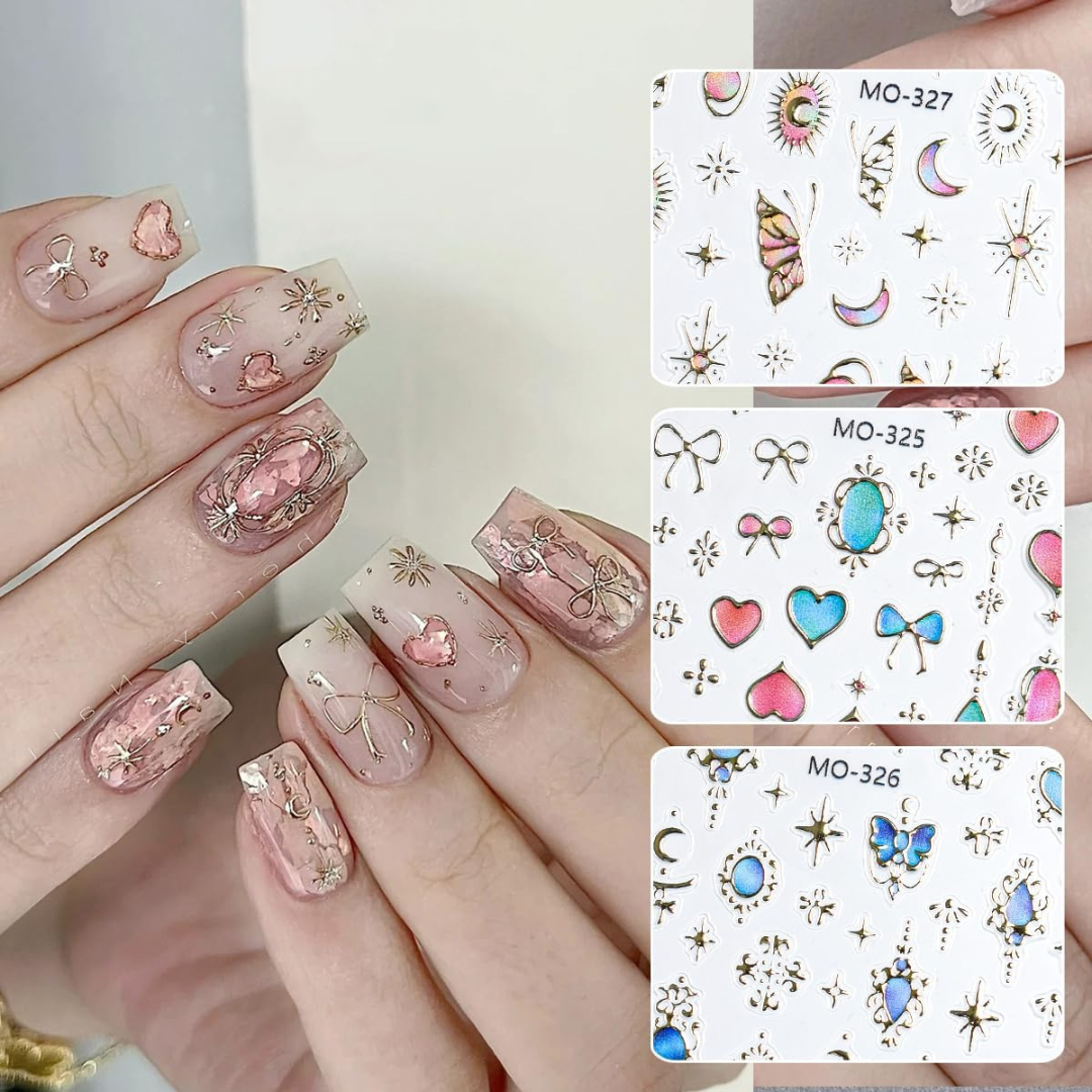 MOSR Nail Art Sticker Crystal Baroque Sun Star