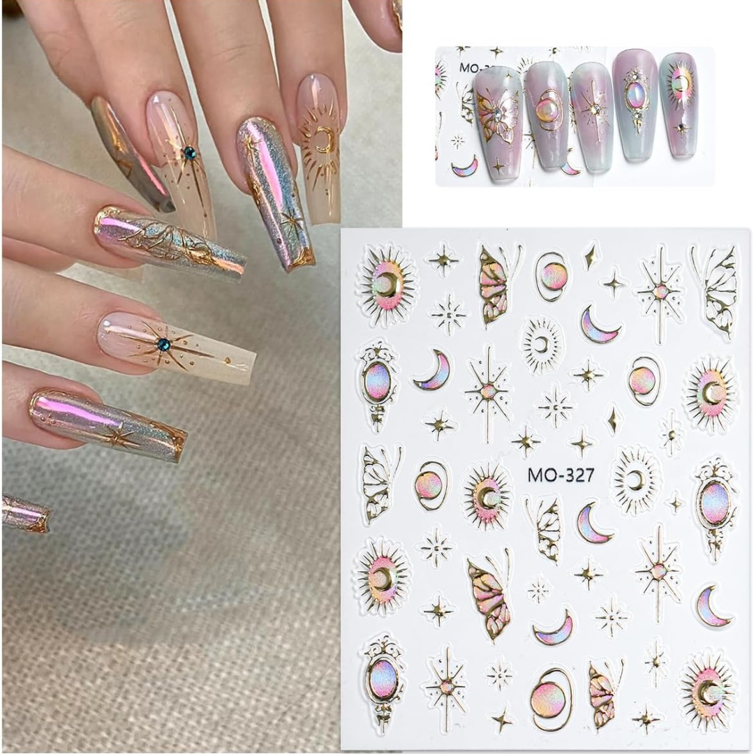 MOSR Nail Art Sticker Crystal Baroque Sun Star