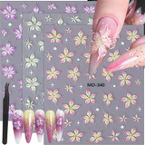 MOSR Nail Art Sticker Embossed Lily Flower