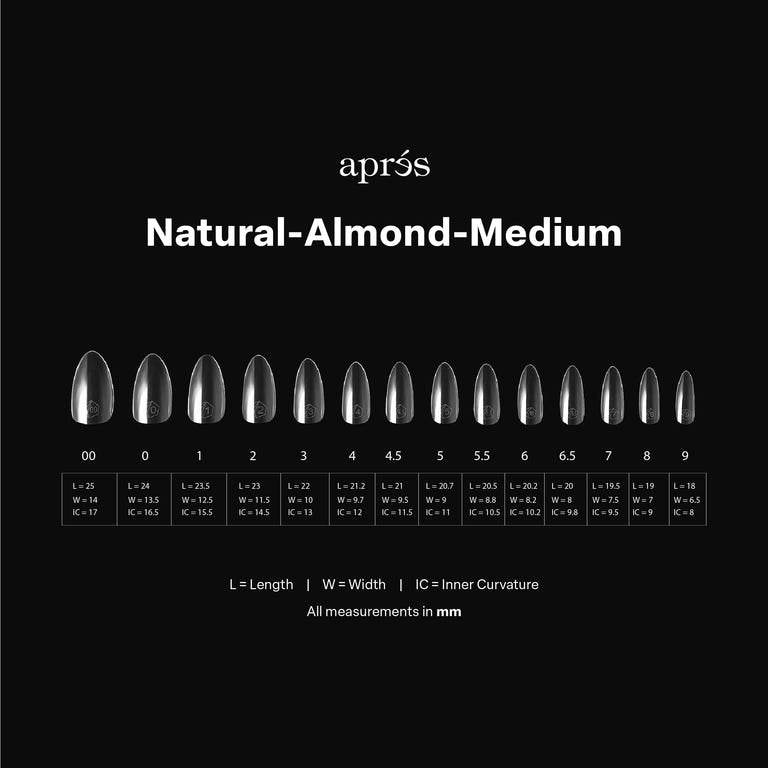 Apres Gel X™ Box of 280pcs Natural Almond Medium Tips Mini