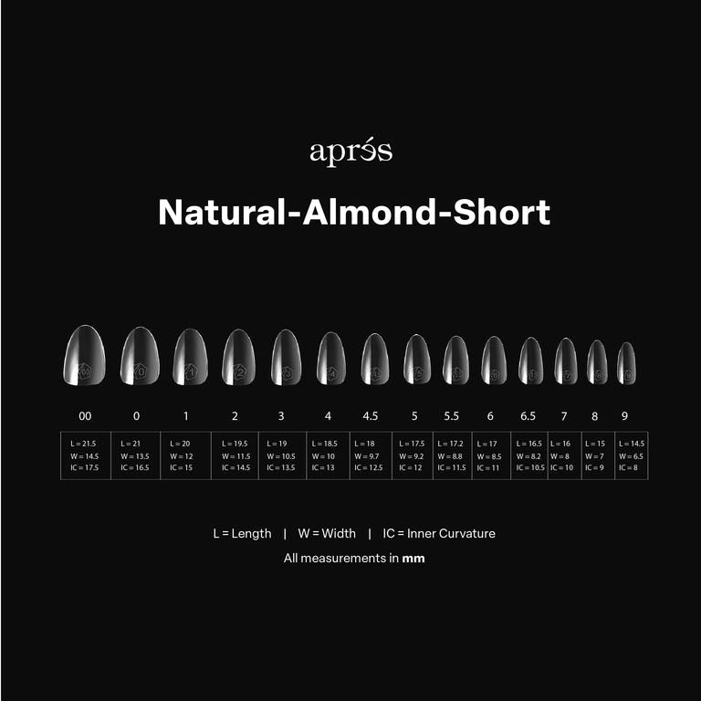 Apres Gel X™ Box of 280pcs Natural Almond Short Tips Mini