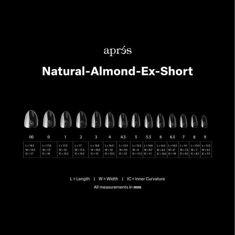 Apres Gel X™ Box of 280pcs Natural Almond Extra Short Tips Mini