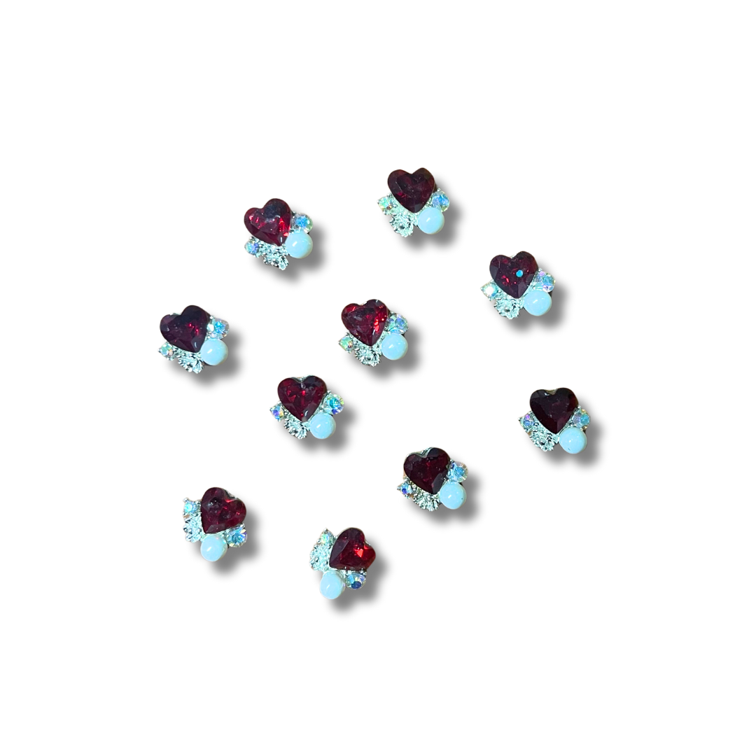 JNBS Nail Charm Red Heart 8092 (10pcs/bag)