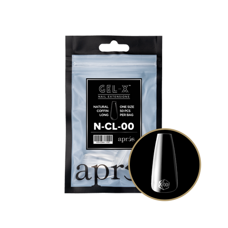 Apres Gel X™ Refill Bags (50pcs) Natural Coffin Long Tips