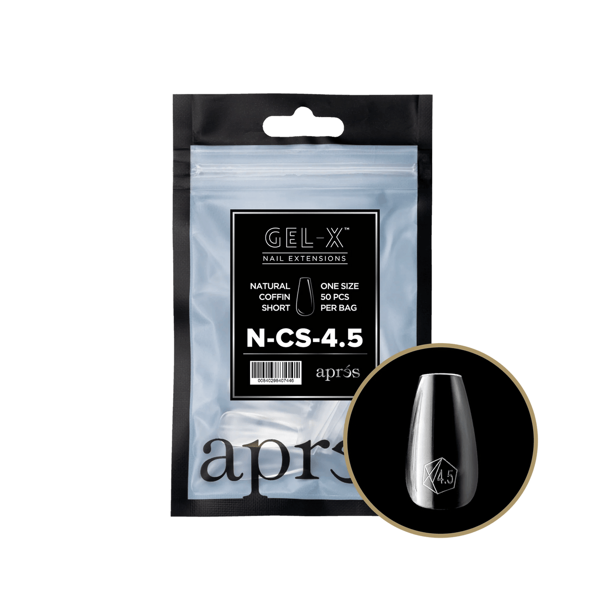 Apres Gel X™ Refill Bags (50pcs) Natural Coffin Short Tips