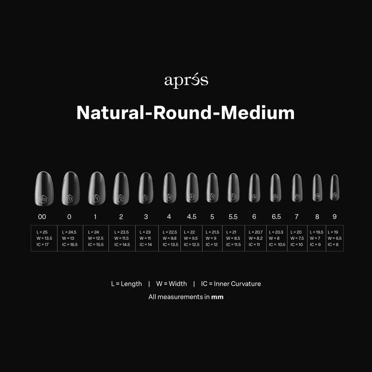 Apres Gel X™ Box of 280pcs Natural Round Medium Tips Mini