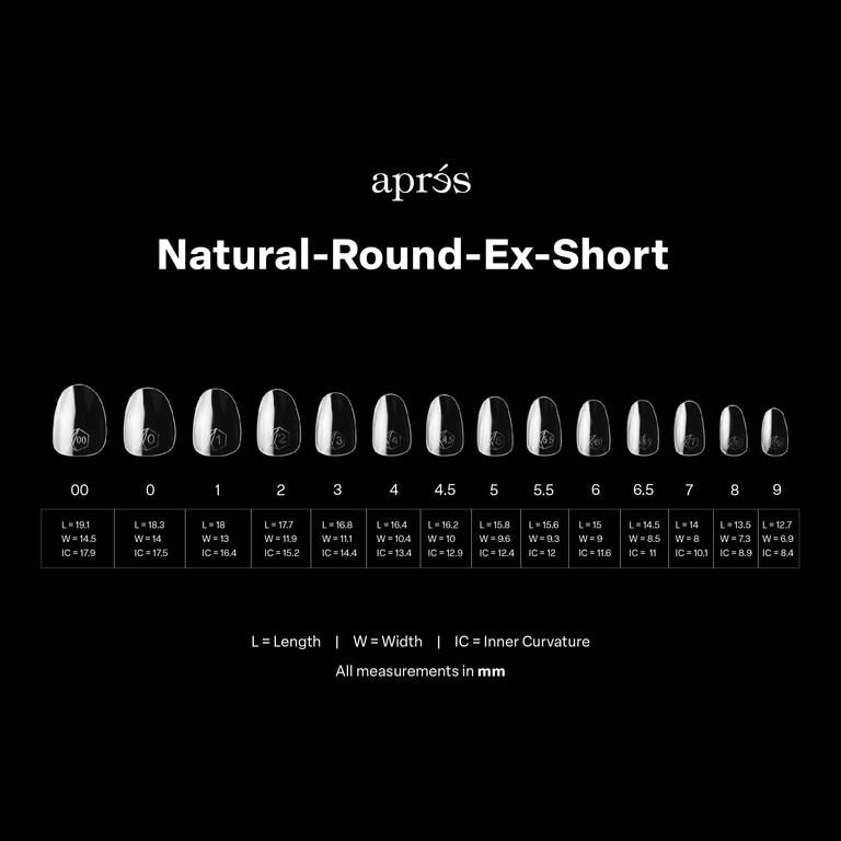 Apres Gel X™ Box of 280pcs Natural Round Extra Short Tips Mini