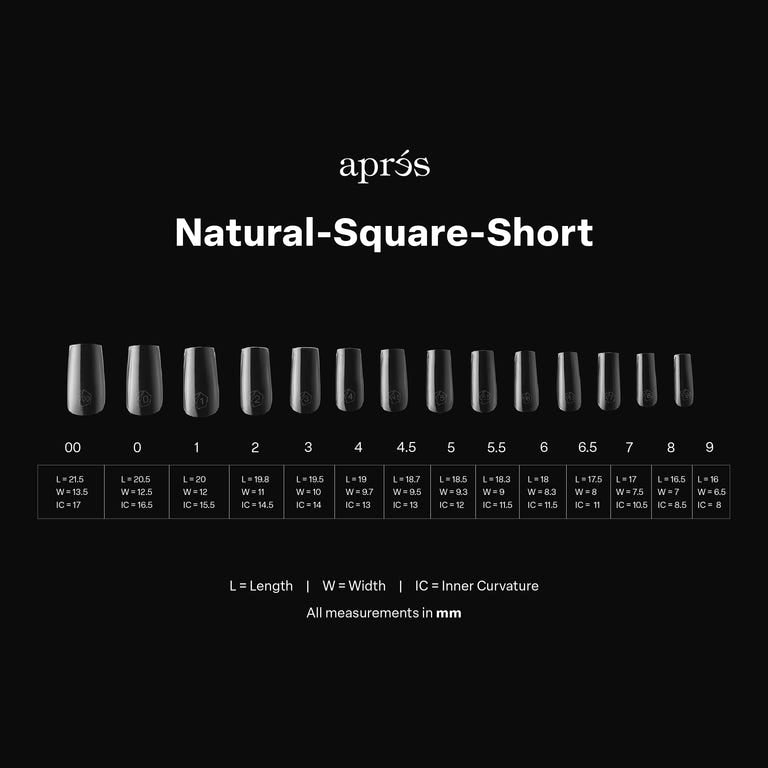 Apres Gel X™ Box of 280pcs Natural Square Short Tips Mini