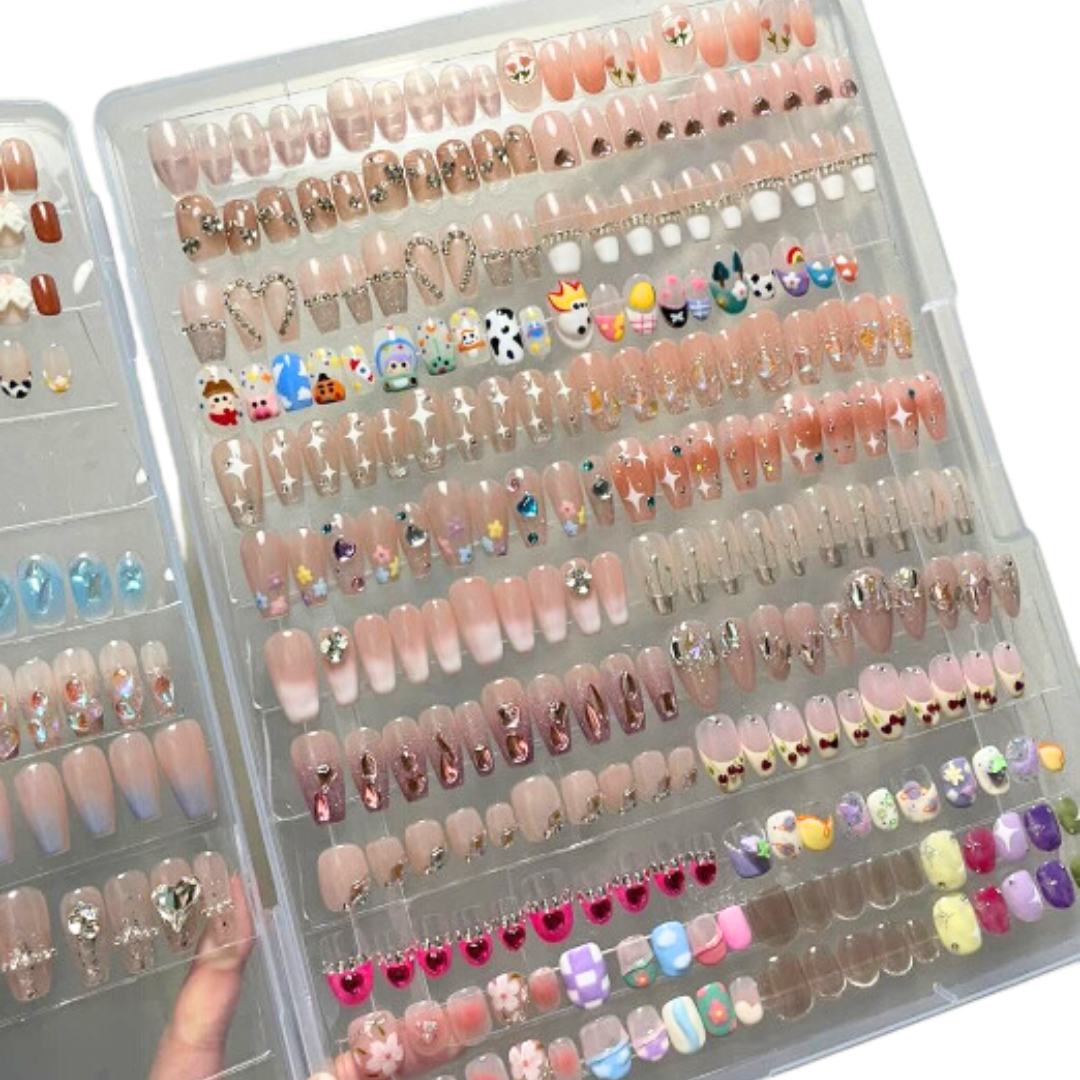 Nail Art Display Tools Storage Box (with Transparent Tape)