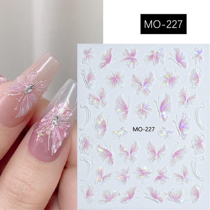 MOSR Nail Art Sticker Butterfly 3D (Choose your style)