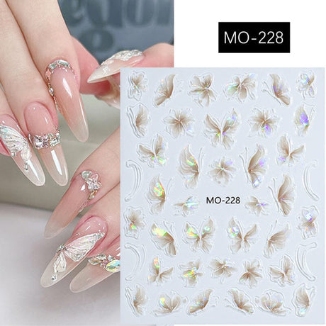 MOSR Nail Art Sticker Butterfly 3D (Choose your style)