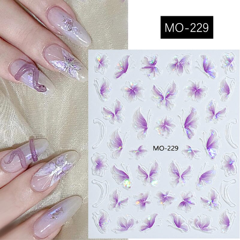 MOSR Nail Art Sticker Butterfly 3D (Choose your style)