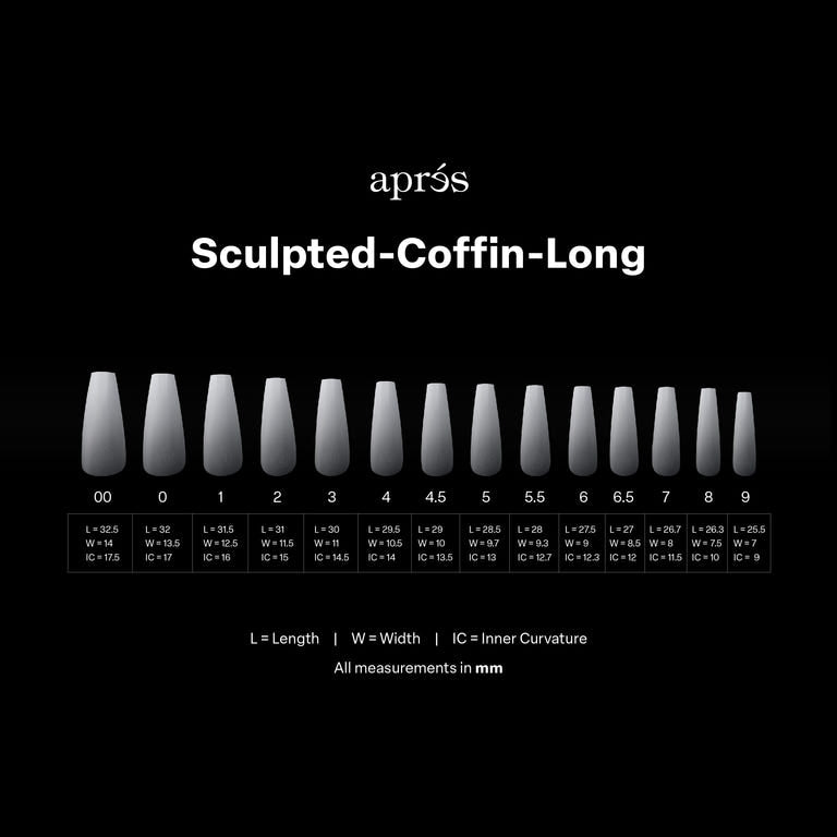 Apres Gel X™ Ombre Box of 210pcs Sculpted Coffin Long Tips