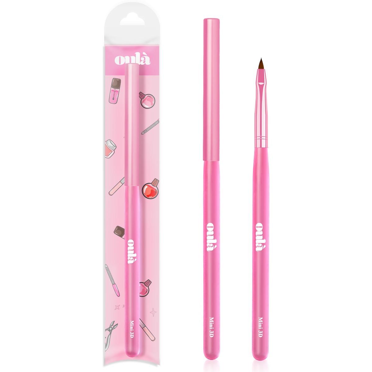 Oula Nail Art Mini 3D Brush Pink