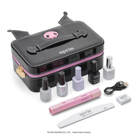 Apres Kuromi™ x Aprés Gel-X® Nail Extension Kit + Neutral French Natural Almond Medium Box of Tips (280pcs, 14 sizes)