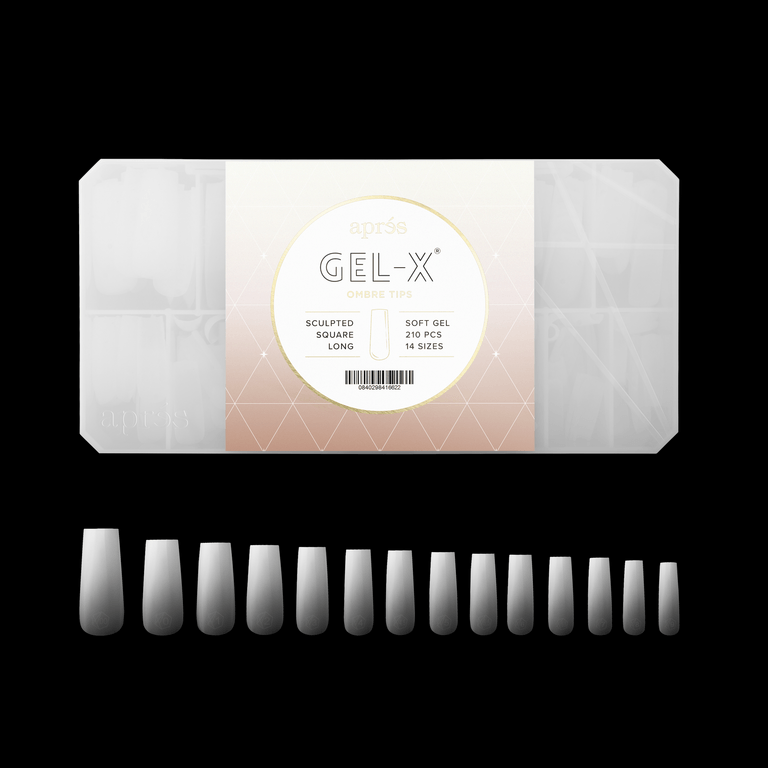 Apres Gel X™ Ombre Box of 210pcs Sculpted Square Long Tips