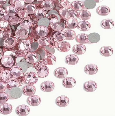 JNBS Round Flatback Rhinestone Light Pink