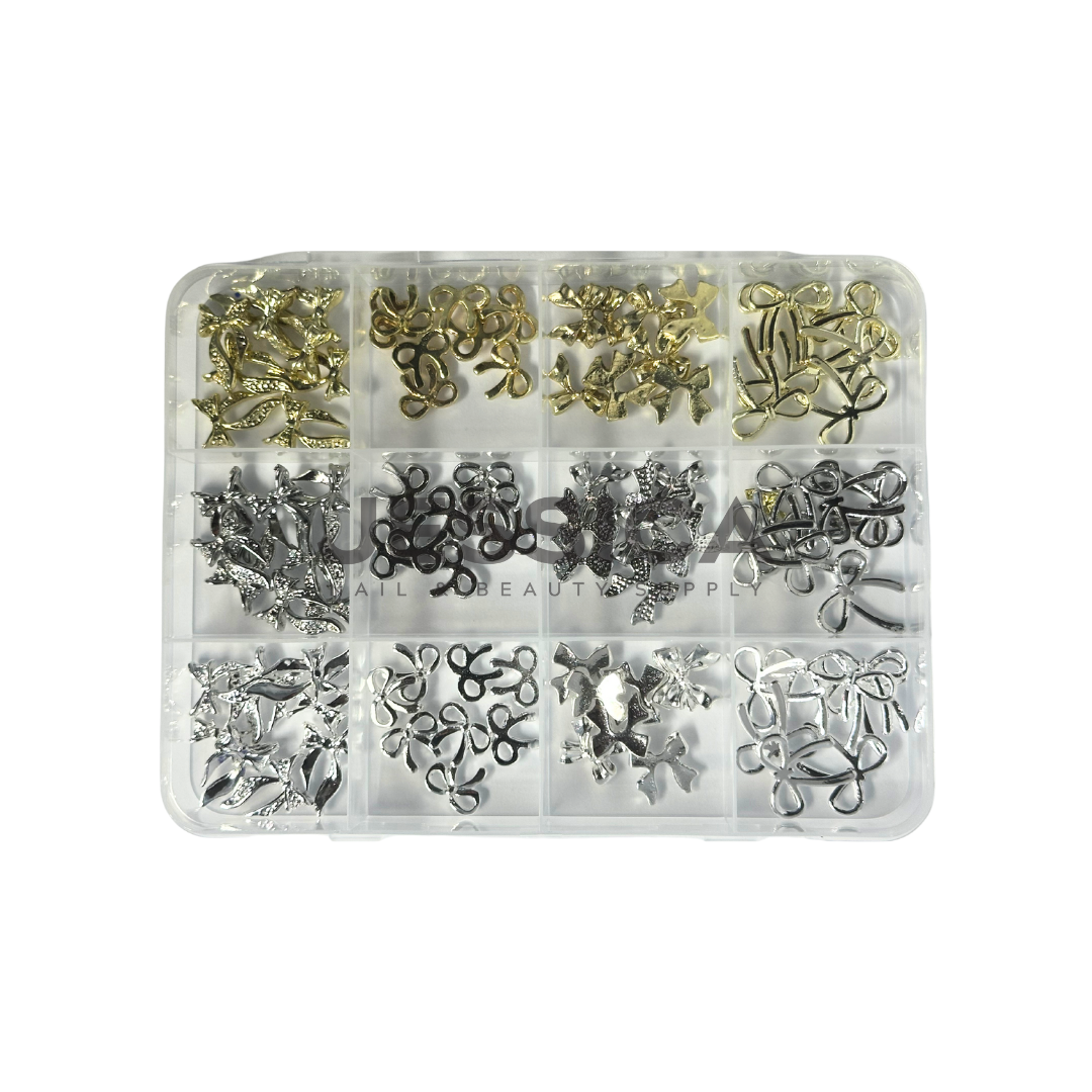 JNBS Nail Charm Metal Bows Box 7949 (12 Grids)