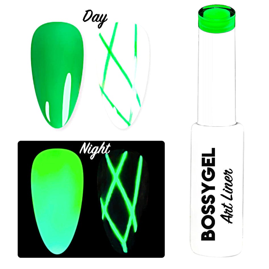 BOSSY Gel Art Liner Glow In The Dark 09 Neon Emerald Green