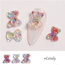 JNBS 3D Kawaii Charm Art Glitter Gummy Bear (Jar of 3 pcs) 1