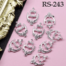 JNBS Alloy with Pearls Crystal Zircon Nail Charm RS242, RS243, RS244