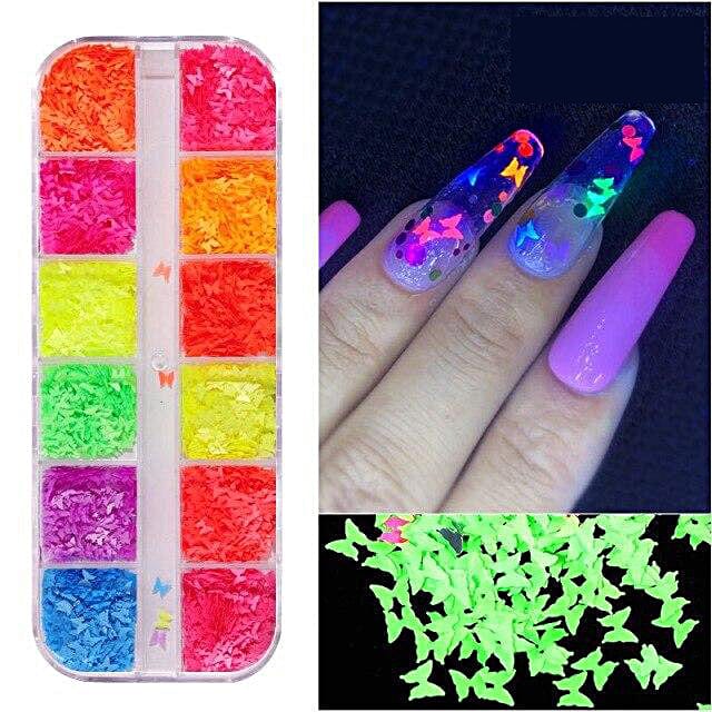 Neon glow in the dark outlet nails